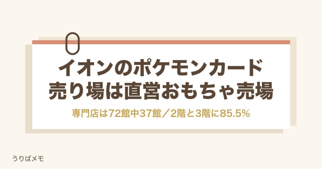 イオンのポケモンカード売り場はおもちゃ売場｜何階かと抽選も