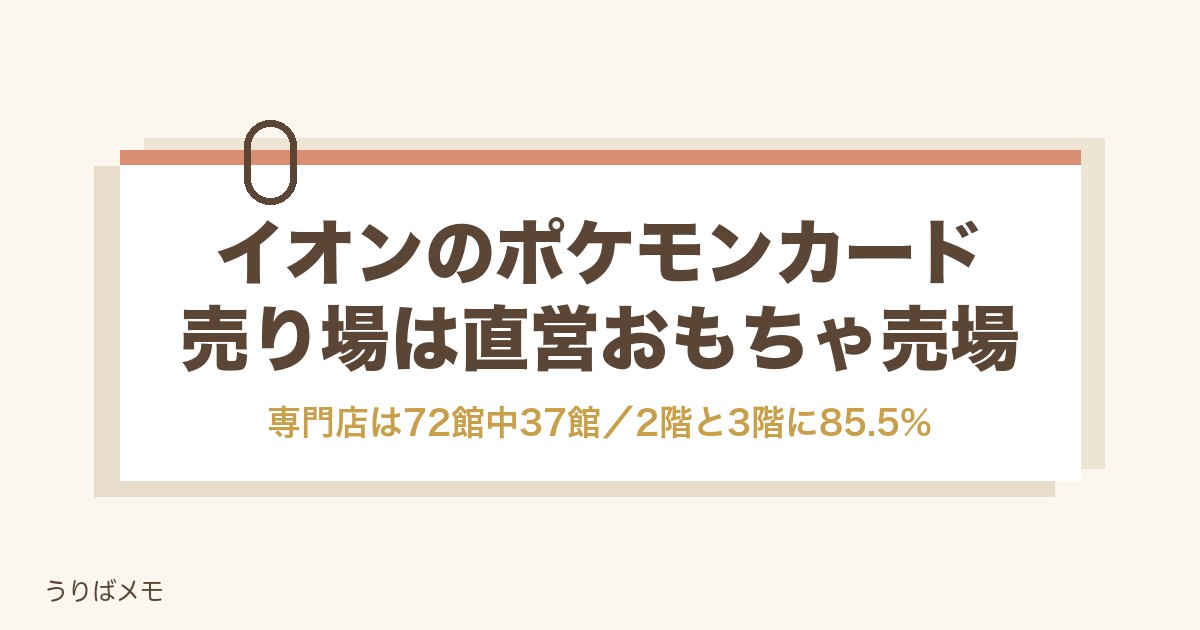 イオンのポケモンカード売り場はおもちゃ売場|何階かと抽選も
