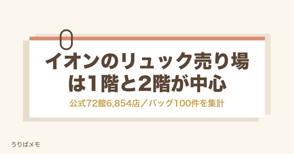 イオンのリュック売り場は何階?種類と値段の目安や探し方も