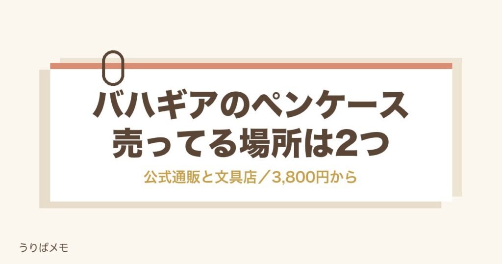 バハギアのペンケースが売ってる場所｜定価と再販の待ち方も