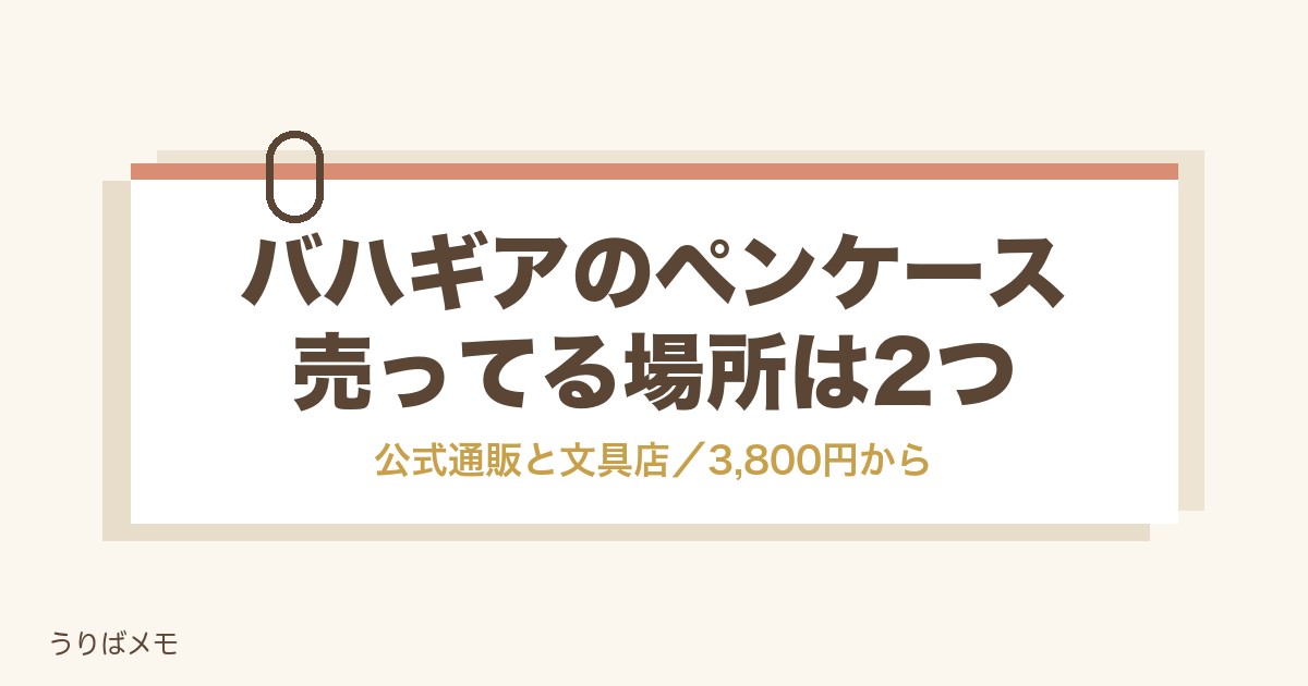 バハギアのペンケースが売ってる場所|定価と再販の待ち方も
