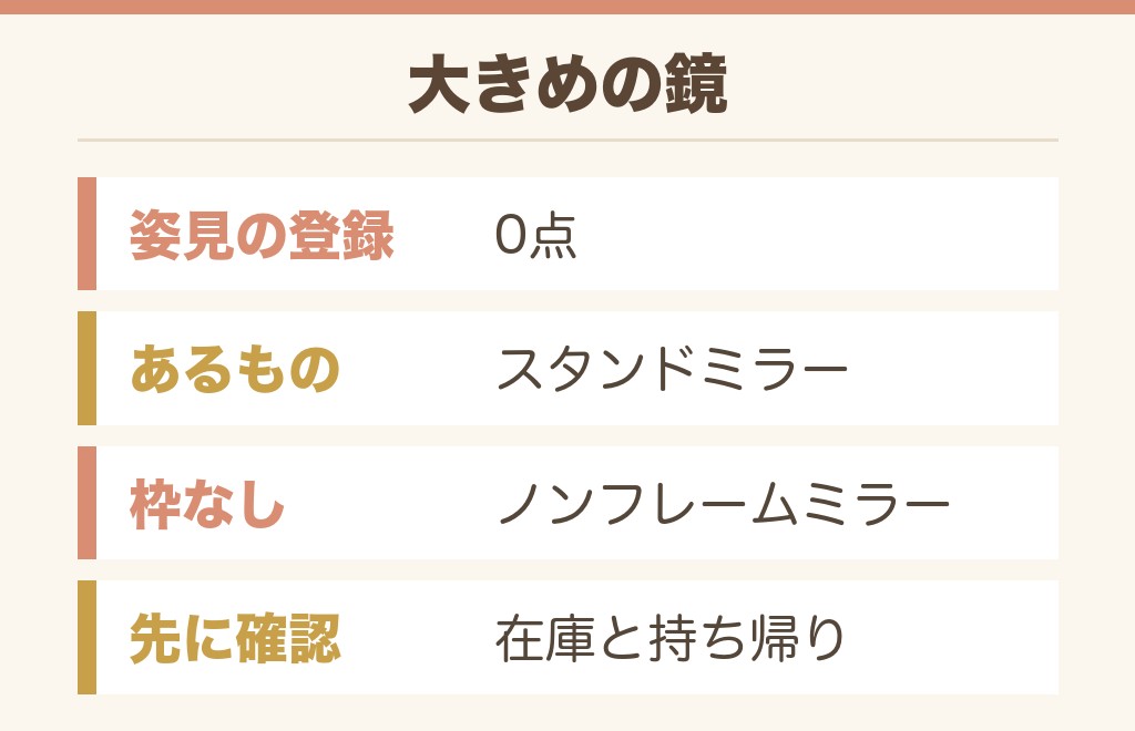 ドンキに全身映る鏡の売り場はある？