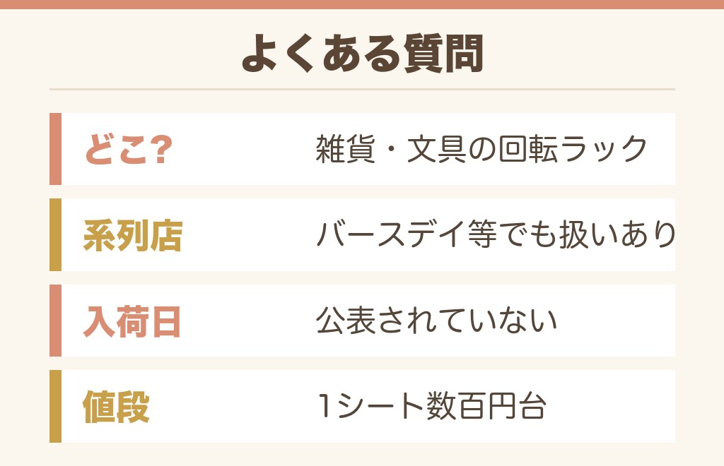 しまむらのボンボンドロップシール売り場のよくある質問