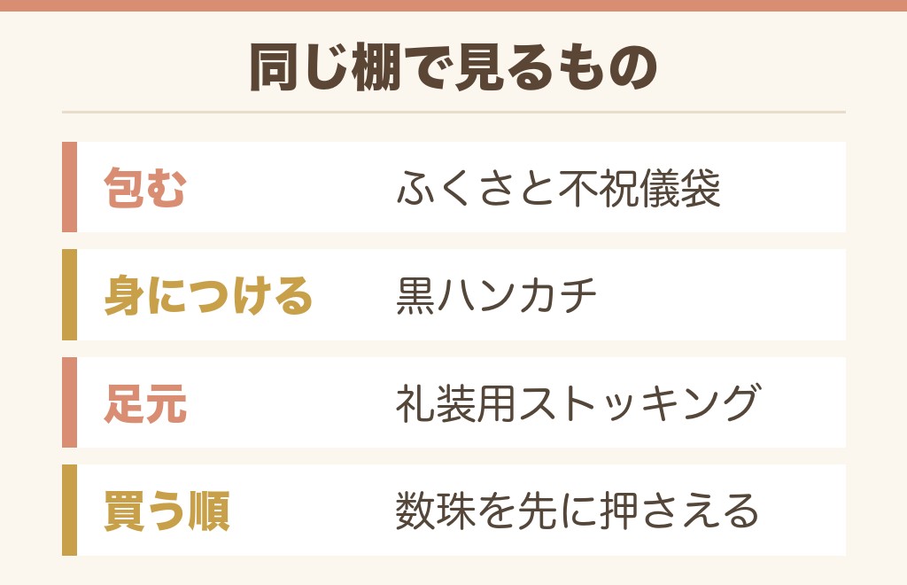葬儀の小物をしまむらでまとめて揃えるには