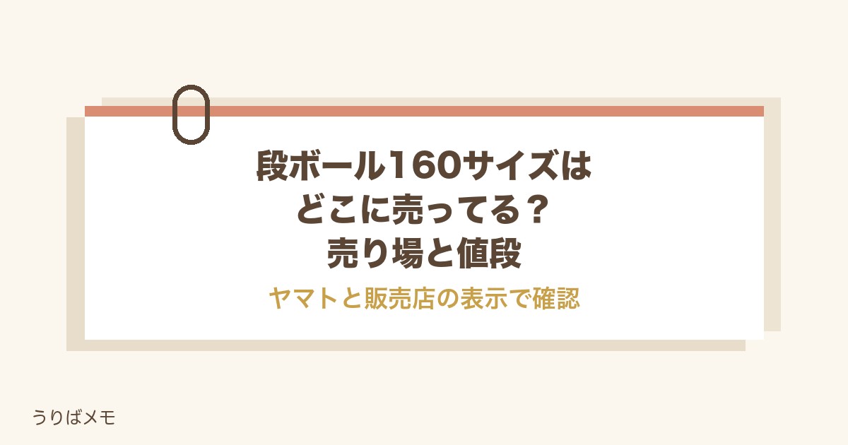 段ボールの160サイズはどこに売ってる？ホームセンターと値段も