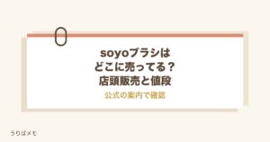 soyoブラシはどこに売ってる？店頭販売とセット5つの値段
